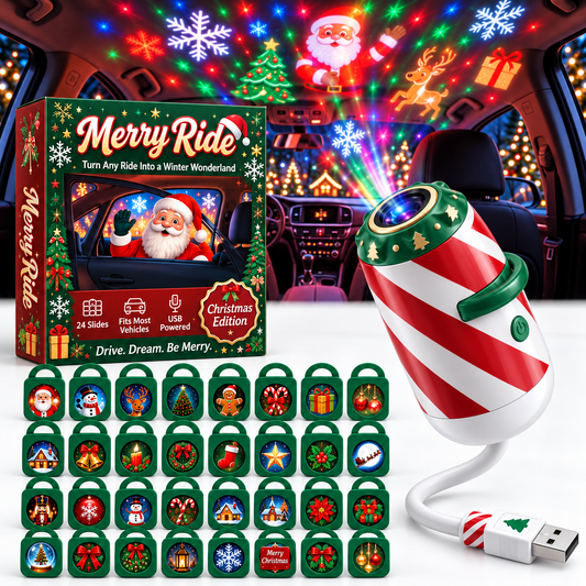 Merry Ride Christmas Car Projector